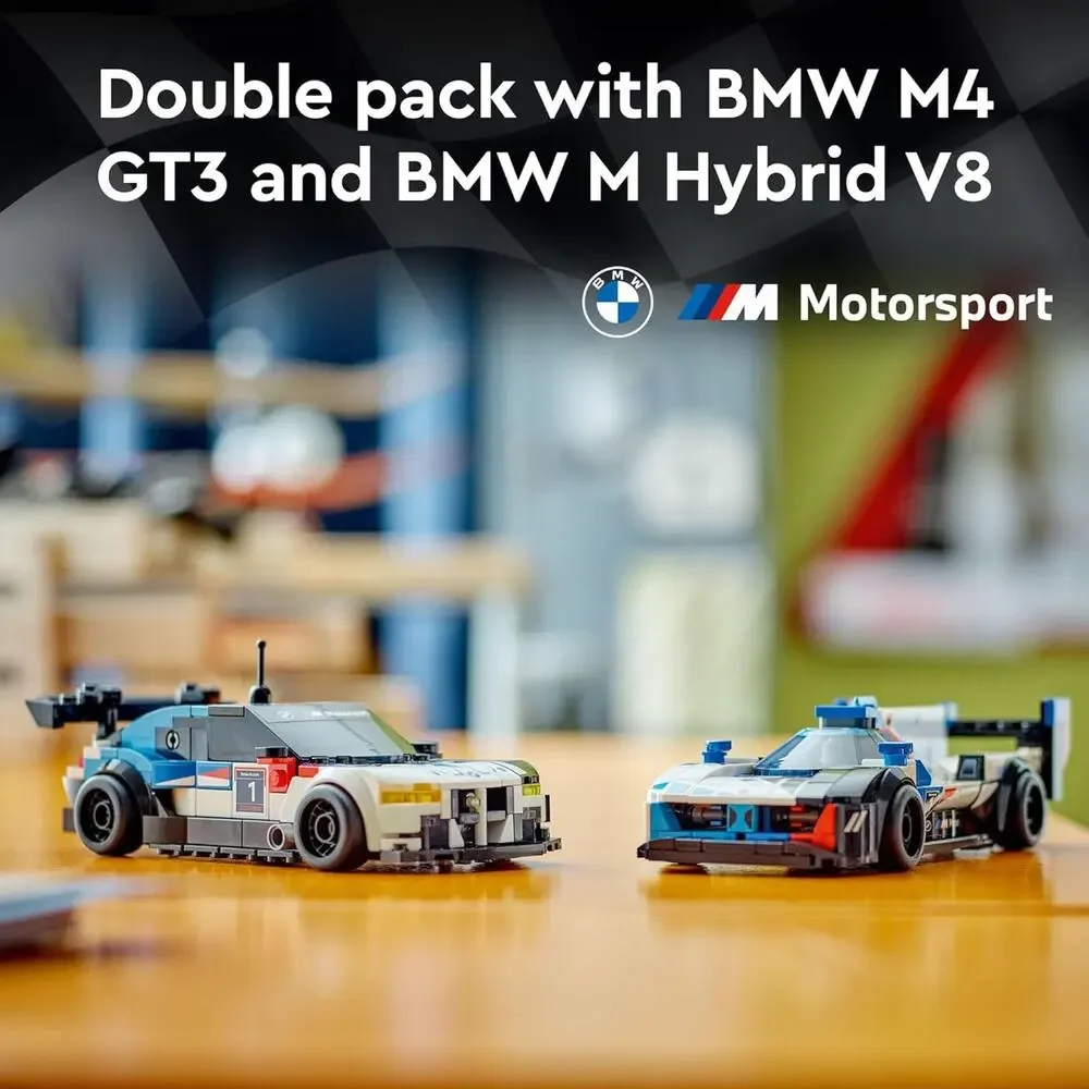 LEGO Speed Champions BMW M4 GT3 & BMW M Hybrid V8 Race Cars, BMW 76922 NWT